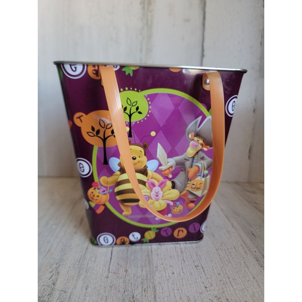 Winnie Pooh Halloween candy bucket metal tiger‎ piglet Disney